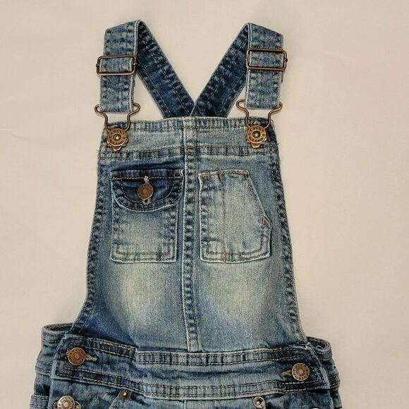 Lucky Brand Girls Shortalls Short Overalls Distressed Size 3T - Picture 3 of 7